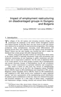 Impact of employment restructuring on disadvantaged groups in Hungary and Bulgaria