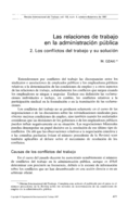Las relaciones de trabajo en la administración pública: 2, Los conflictos del trabajo y su solución