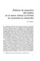 Políticas de expansión del empleo en el sector urbano no formal de economías en desarrollo
