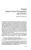 Female labour force participation and fertility