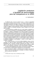 Legislación protectora e igualdad de oportunidades para las trabajadoras en la URSS