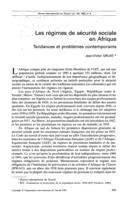 Les régimes de sécurité sociale en Afrique: tendances et problèmes contemporains