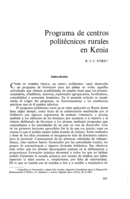 Programa de centros politécnicos rurales en Kenia