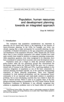Population, human resources and development planning: towards an integrated approach
