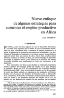 Nuevo enfoque de algunas estrategias para aumentar el empleo productivo en Africa