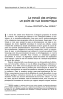 Le travail des enfants: un point de vue économique