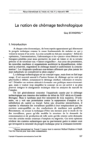 La notion de chômage technologique