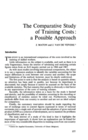 Comparative study of training costs: a possible approach