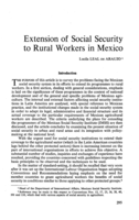 Extension of social security to rural workers in Mexico