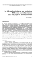 La fabrication intégrée par ordinateur (FIO): une nouvelle menace pour les pays en développement