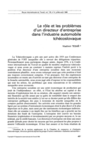 Le rôle et les problèmes d'un directeur d'entreprise dans l'industrie automobile Tchécoslovaque