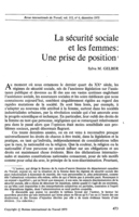 La sécurité sociale et les femmes: une prise de position