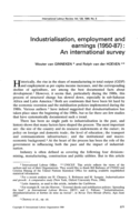 Industrialisation, employment and earnings (1950-87): an international survey