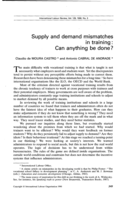 Supply and demand mismatches in training: can anything be done?