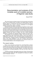 Documentation and analysis of the invisible work of invisible women: a Nigerian case-study