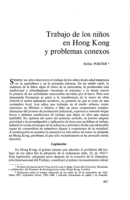 Trabajo de los niños en Hong Kong y problemas conexos