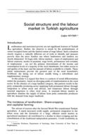 Social structure and the labour market in Turkish agriculture