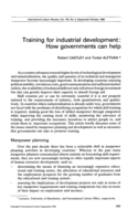 Training for industrial development: how governments can help