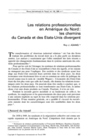 Les relations professionnelles en Amérique du Nord: les chemins du Canada et des Etats-Unis divergent
