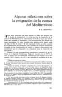 Algunas reflexiones sobre la emigración de la cuenca del Mediterráneo