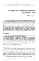 L'emploi, les salaires et la sécurité sociale en Chine