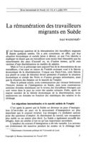 La rémunération des travailleurs migrants en Suède