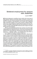 Sheltered employment for persons with disabilities