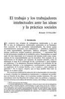 El trabajo y los trabajadores intelectuales ante las ideas y la práctica sociales