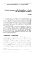 Problemas de productividad del trabajo en la industria soviética