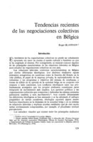 Tendencias recientes de las negociaciones colectivas en Bélgica