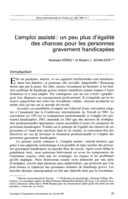 L'emploi assisté: un peu plus d'égalité des chances pour les personnes gravement handicapées