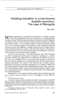 Initiating transition in a low-income dualistic economy: the case of Mongolia