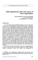 Field experiences with new forms of work organisation