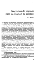 Programas de urgencia para la creación de empleos