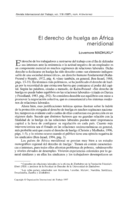 El derecho de huelga en África meridional