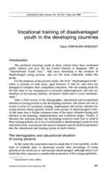 Vocational training of disadvantaged youth in developing countries