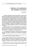 L'élection et la destitution des dirigeants syndicaux