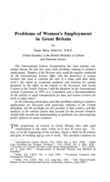 Problems of women's employment in Great Britain