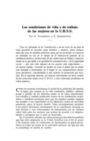 Las condiciones de vida y de trabajo de las mujeres en la U.R.S.S.