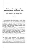 Workers' housing and the unemployment problem in Italy: first results of the fanfani plan