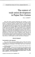 The context of trade union development in Papua New Guinea