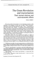 The green revolution and tractorisation: their mutual relations and socio-economic effects