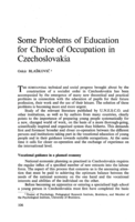 Some problems of education for choice of occupation in Czechoslovakia