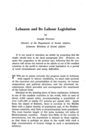Lebanon and its labour legislation