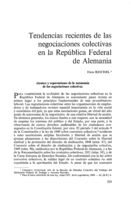 Tendencias recientes de las negociaciones colectivas en la República Federal de Alemania