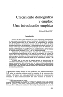 Crecimiento demográfico y empleo: una introducción empírica