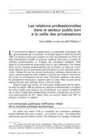 Les relations professionnelles dans le secteur public turc à la veille des privatisations