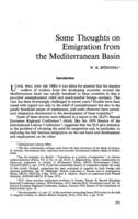 Some thoughts on emigration from the Mediterranean basin
