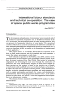 International labour standards and technical co-operation: the case of special public works programmes