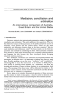 Mediation, conciliation and arbitration: an international comparison of Australia, Great Britain and the United States